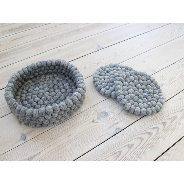 Metalik sivi podmetač od vunenih pompona Wooldot Ball Coaster, ⌀ 20 cm-image-1