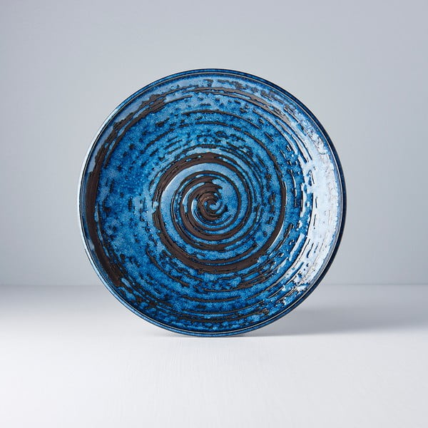 Plavi keramički tanjur MIJ Copper Swirl, ø 25 cm-image-1