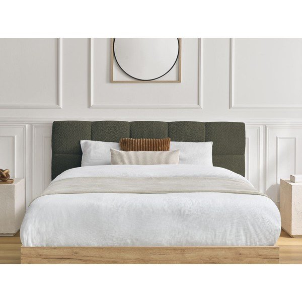 Zeleni podstavljeni tapecirani/od iverice bračni krevet s prostorom za odlaganje s podnicom 180x200 cm Kumo – Bobochic Paris-image-3