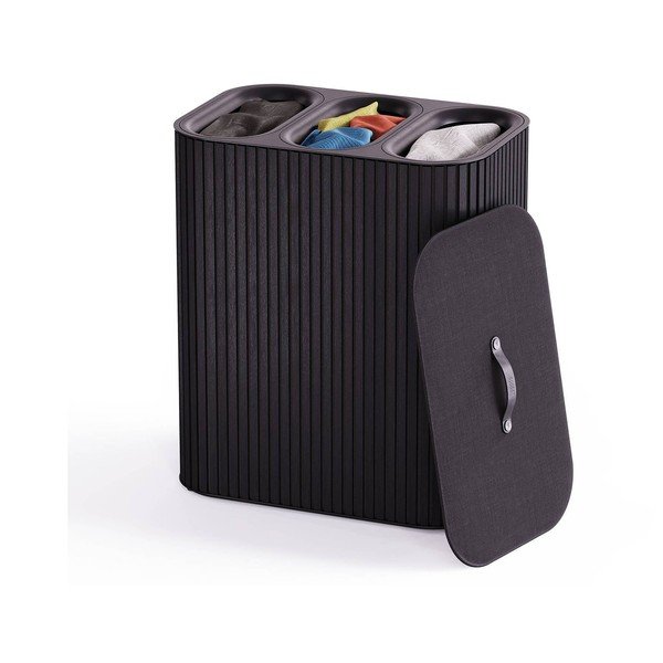 Crna bambusova košara za rublje 3x30 l Tota Trio Luxe – Joseph Joseph