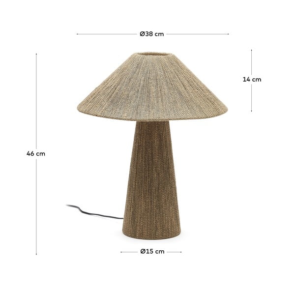 Svjetlo smeđa stolna lampa sa sjenilom od jute (visina 46 cm) Renee – Kave Home-image-3