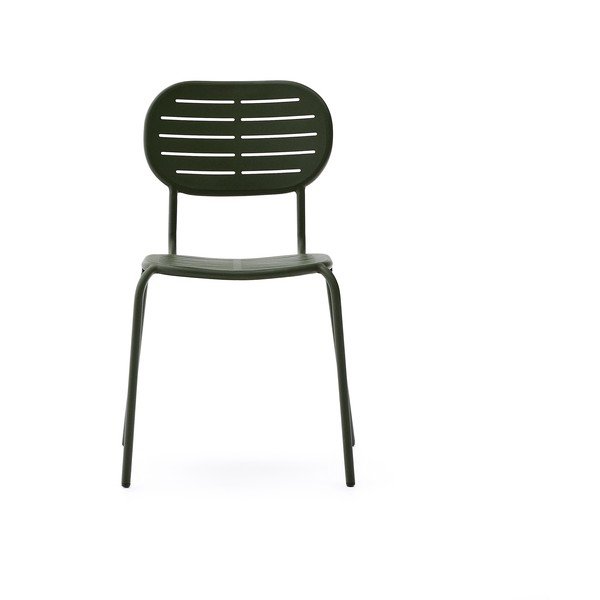 Tamno zelena metalna vrtna stolica Brai – Kave Home-image-2