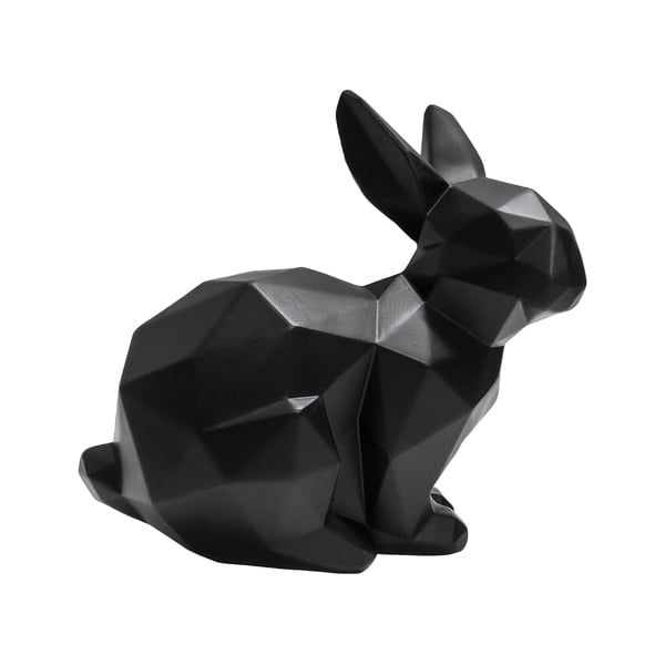 Mat crni kip PT LIVING Origami Bunny, visina 17 cm