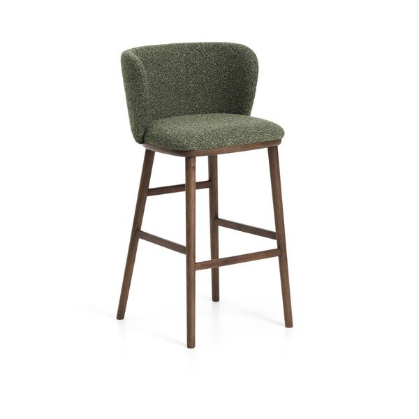 Tamno zelena podstavljena barska stolica (visine sjedala 75 cm) Ciselia – Kave Home