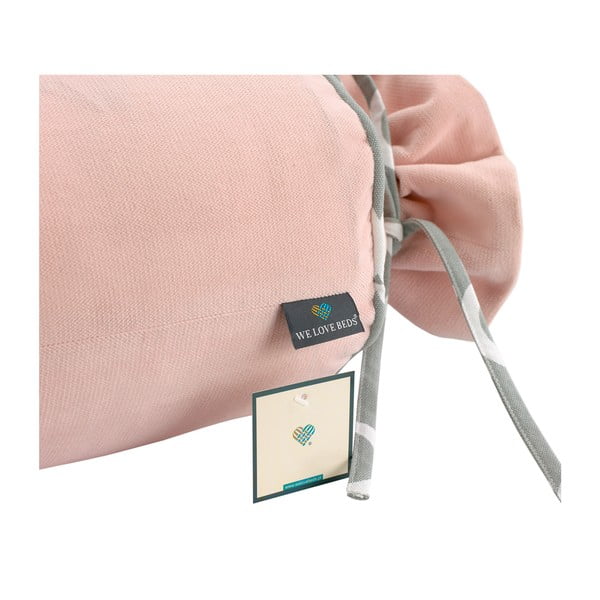 Ružičasta jastučnica WeLoveBeds Rose Quarz Candy, ⌀ 20 x 58 cm-image-3