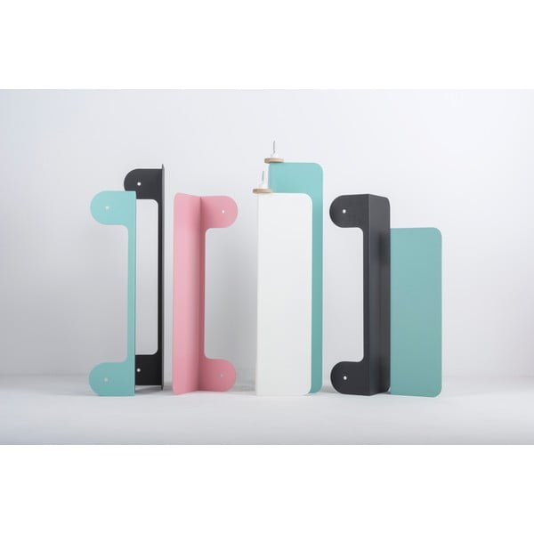 Zelena zidna polica od čelika s detaljima od hrastovog drva s 2 kukice Gazzda Hook, duljina 60 cm-image-4