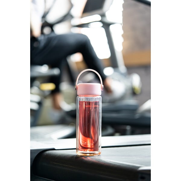 Ružičasta staklena boca za vodu 350 ml Fuori – Vialli Design-image-2