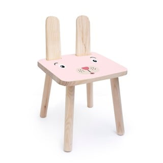 Dječja stolica od masivne borovine Little Nice Things Rose Bunny