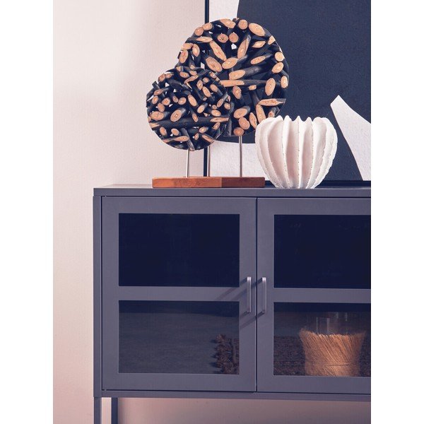 Siva željezna vitrina 140x80x45 cm Acier – Premier Housewares-image-4