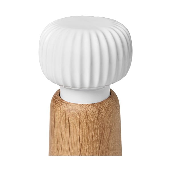 Mlin za začine od drveta hrasta s porculanskim detaljima Kähler Design Hammershoi, visina 13 cm-image-2