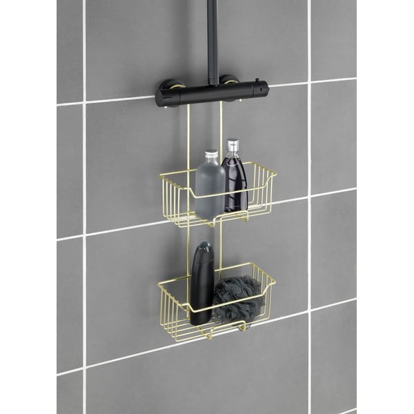 Viseća kupaonska polica od nehrđajućeg čelika u zlatnoj boji Milo – Wenko-image-3