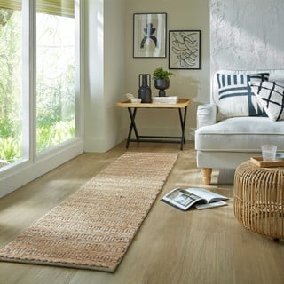 Ručno rađena staza od kenafa u prirodnoj boji 60x230 cm Drew Stripe – Flair Rugs