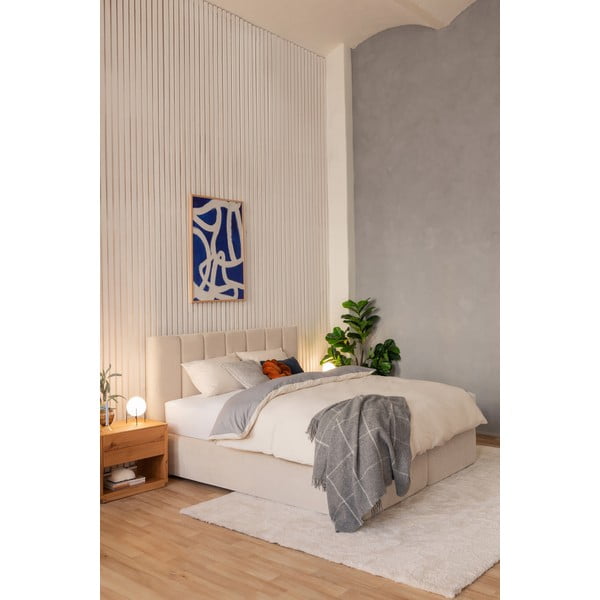 Bež boxspring krevet 180x200 cm Olia Bold Line – Bonami Selection-image-1