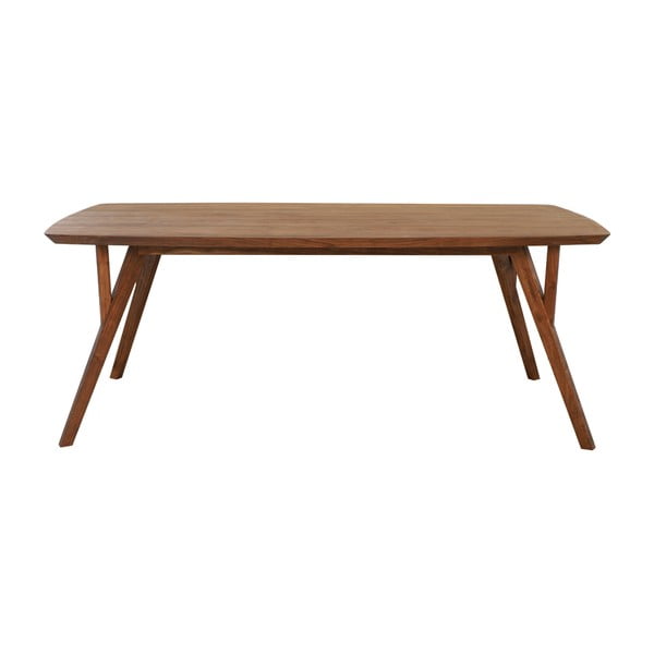 Smeđi blagovaonski stol s pločom stola od bagrema 100x220 cm Quenza – Light & Living