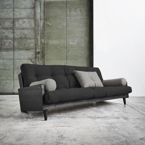 Sofa na razvlačenje Karup Indija crna / tamno siva / granit siva