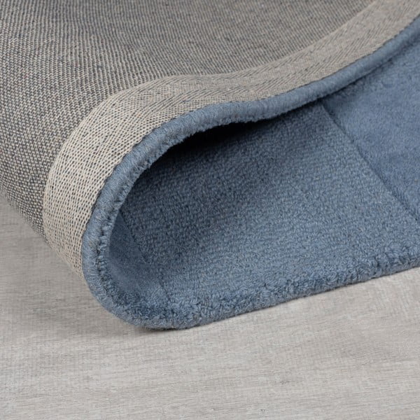 Tamno plava ručno rađena vunena staza 60x230 cm Checkerboard – Flair Rugs-image-2