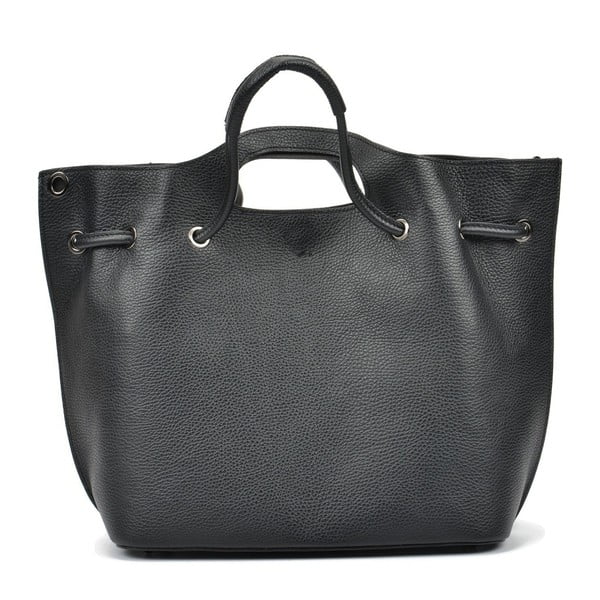 Crna kožna torbica Mangotti Bags Laura