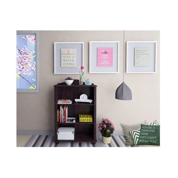 Smeđa biblioteka od masivnog bora 77x116 cm Ella – Støraa-image-1