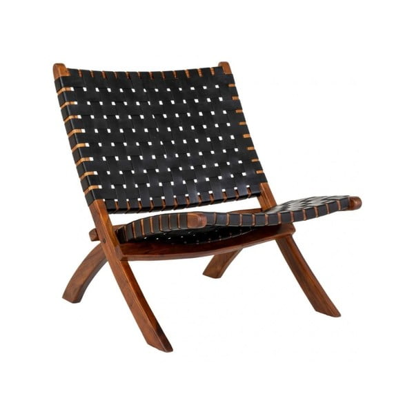 Crna kožna fotelja Perugia - House Nordic