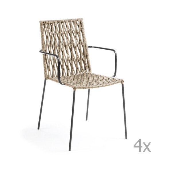 Set od 4 bež stolice La Forma Bettie