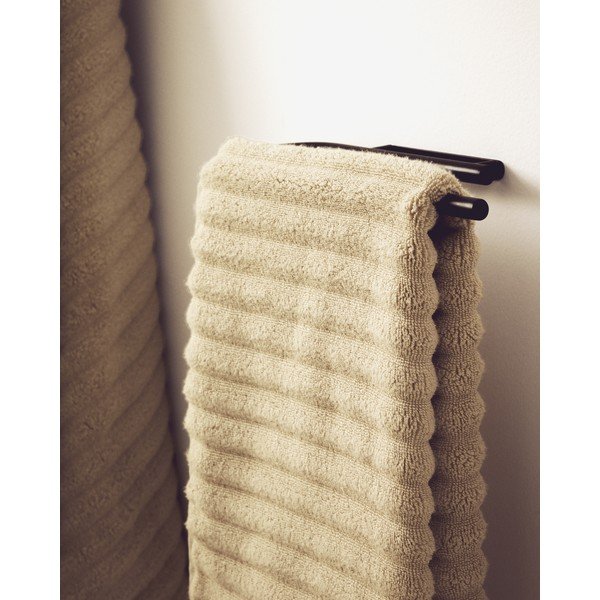 Crni zidni držač za ručnike od nehrđajućeg čelika Arely – Kave Home-image-1