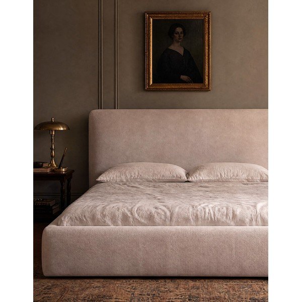 Bež tapecirani bračni krevet s prostorom za pohranu s podnicom 160x200 cm Colonel – Cosmopolitan Design-image-3