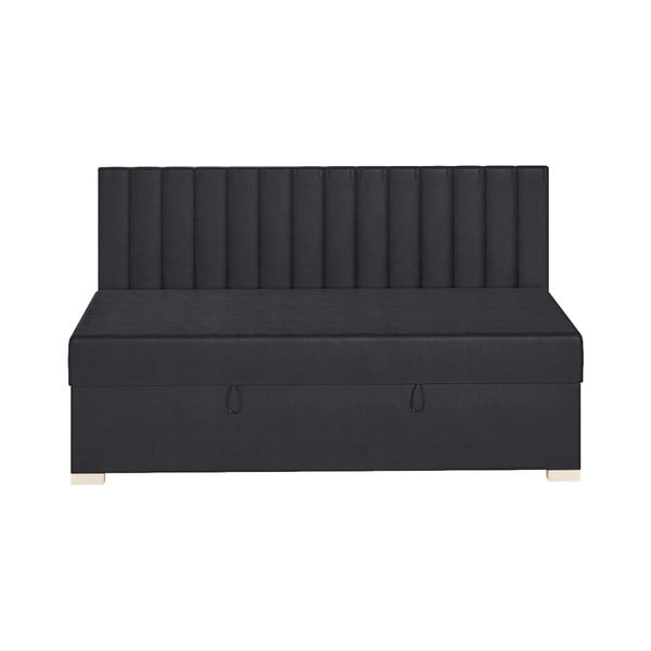 Tamno plavi dječji krevet s prostorom za pohranu s madracem 90x200 cm Chill – Ghado