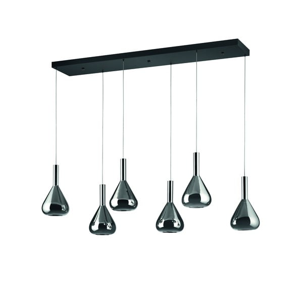 Crna LED viseća svjetiljka sa staklenim sjenilom Cipera – CINQUE