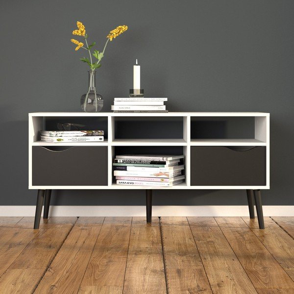 Crno bijela TV komoda Tvilum Oslo, 117 x 57 cm-image-1