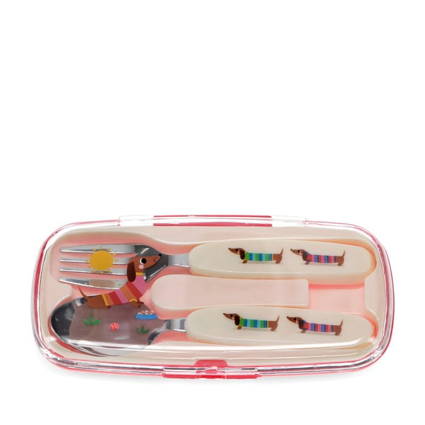 Dječji pribor za jelo 2 kom od nehrđajućeg čelika Sausage Dog – Rex London-image-4