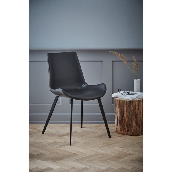 Crna trpezarijska stolica od eko kože DAN-FORM Denmark Hype-image-1