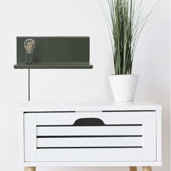 Zelena zidna svjetiljka s policom Homemania Decor Shelfie2-image-3