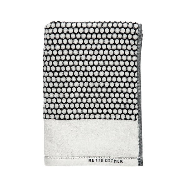 Crno-bijeli pamučni ručnici u setu od 2 kom 40x60 cm Grid - Mette Ditmer Denmark