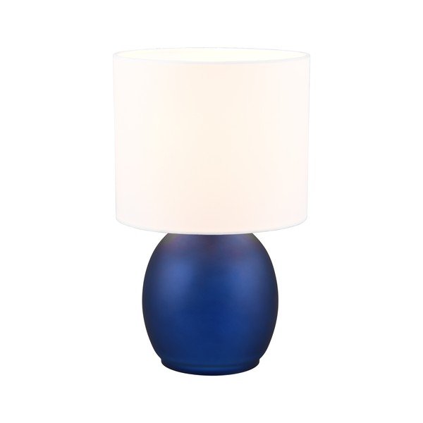 Bijela/plava stolna lampa s tekstilnim sjenilom (visina 29 cm) Vela – Trio-image-2