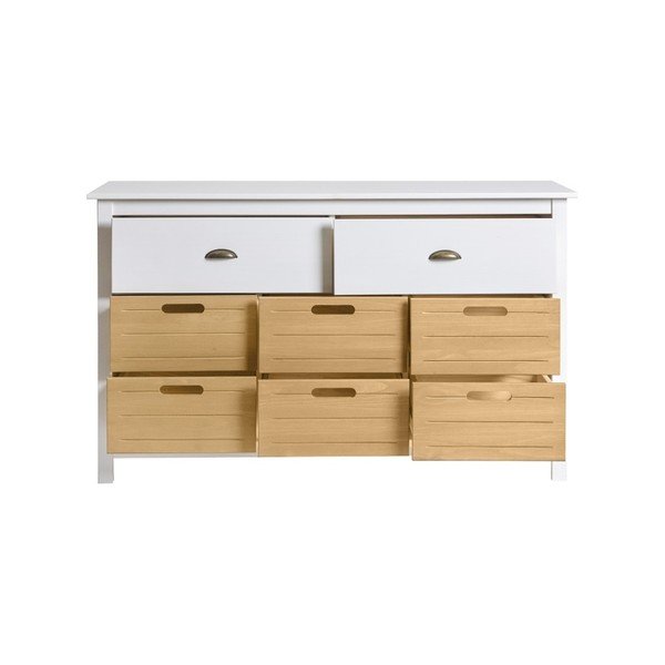 Bijela komoda od punog borovog drveta sa 8 ladica Marckeric Ibiza-image-3