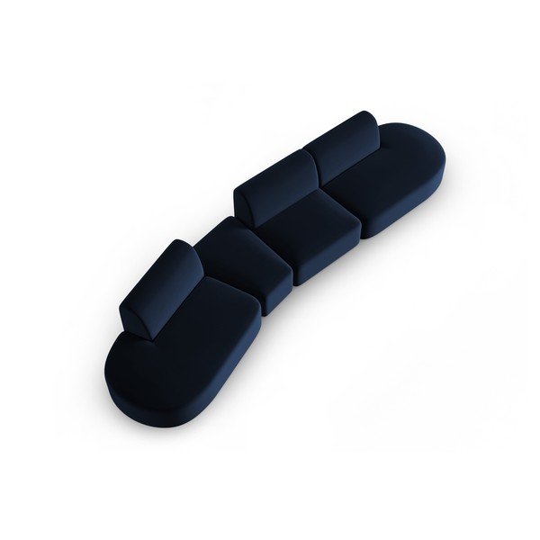 Plava baršunasti sofa s lijevim kutom 428 cm Paolo – Milo Casa-image-1