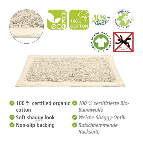 Krem tekstilna kupaonska prostirka 60x90 cm Sidyma - Wenko-image-3