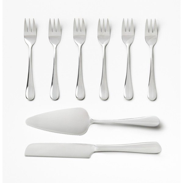 Bijele/u srebrnoj boji vilice za desert u setu od nehrđajućeg čelika The Essentials Cake Tools – Printworks
