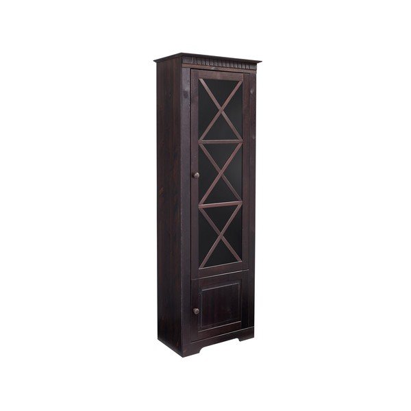 Tamno smeđa vitrina od masivnog bora 180x35 cm Lisa – Støraa-image-1