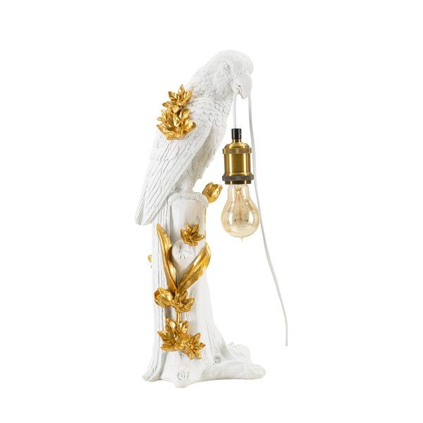 Bijela/u zlatnoj boji stolna lampa (visina 50,5 cm) Parrot – Mauro Ferretti