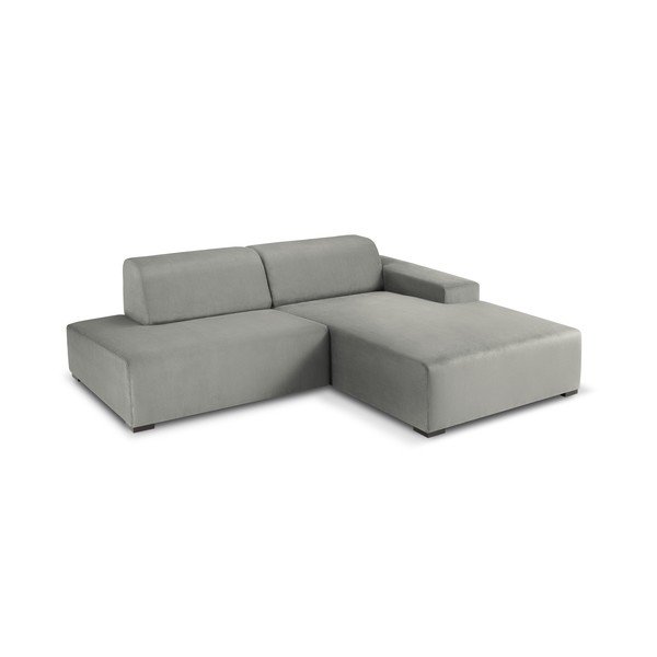 Svijetlosiva baršunasta kutna sofa Cosmopolitan Design Hobart, desni kut-image-3