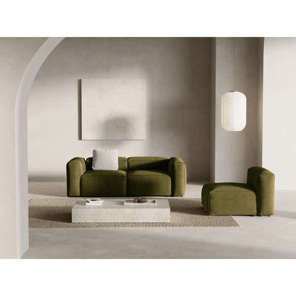 Zelena sofa od samta 224 cm Bergamo – Cosmopolitan Design-image-1
