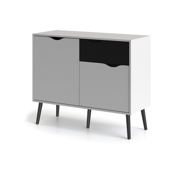 Crno bijela komoda Tvilum Oslo, 99 x 82 cm-image-2