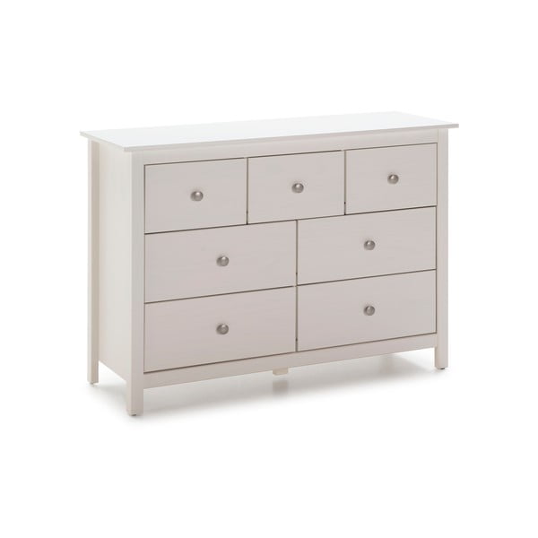 Bijela niska komoda od masivnog bora 110x80 cm Berna – Marckeric-image-2