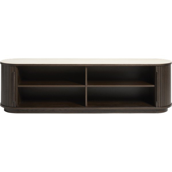 TV komoda s keramičkom daskom u tamnoj prirodnoj boji 180x50x40 cm Enna – Unique Furniture-image-1