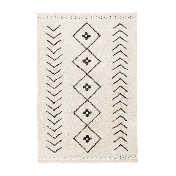 Krem periv/ručno rađen pamučan tepih 170x120 cm Bereber Rhombs – Lorena Canals