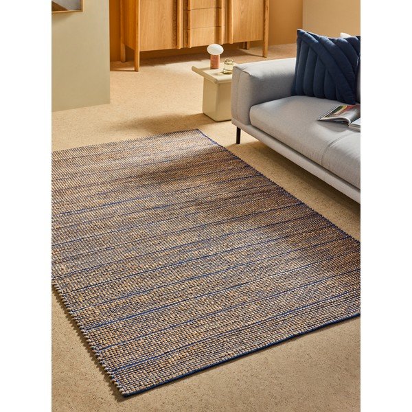 Plavi ručno rađen tepih od mješavine jute 120x170 cm Hurley – MADE-image-1