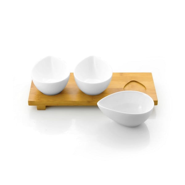 Set od 3 zdjele za posluživanje s Vialli Design daskom za rezanje