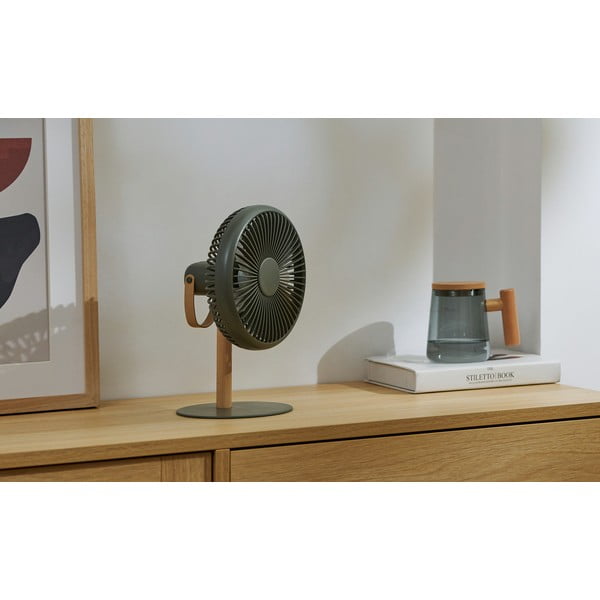 Zelena stolna lampa s ventilatorom na daljinsko upravljanje (visina 26 cm) Beyond - Gingko-image-2