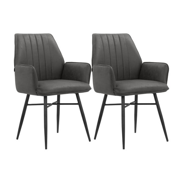 Antracitno sive blagovaonske stolice u setu 2 kom Anzo – Støraa-image-4